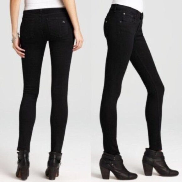 Rag & Bone Skinny jeans dark blue-black stretch denim Coal size 26 2 LIKE NEW - Picture 13 of 14